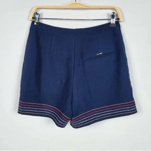 Ted Baker Sapphia Stitch Detail High Rise Navy Pockets Shorts Bottoms Sailor 3 M - Picture 3 of 8